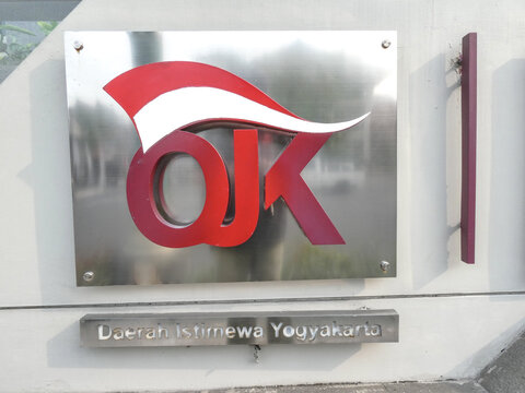 Yogyakarta 9 May 2026, Logo OJK With Text Daerah Istimewa Yogyakarta On A Building Facade In Yogyakarta Indonesia