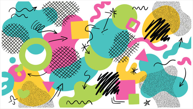  Geometric patterns like polka dots and parallel lines.