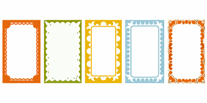 vector frames collection in bold solid colors with white background