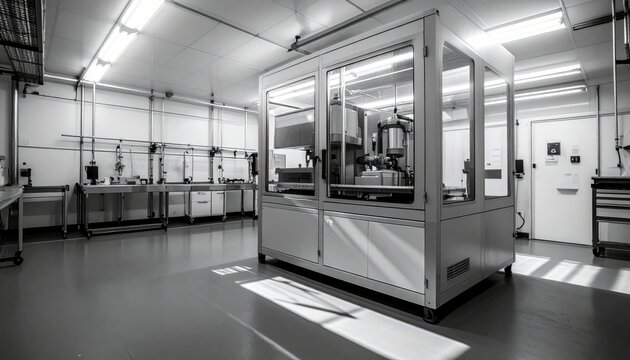 Advanced laminar flow cabinet in modern laboratory