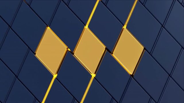 パズル基板の中央に黄金のコアが嵌合し精密なラインが結合する構造映像