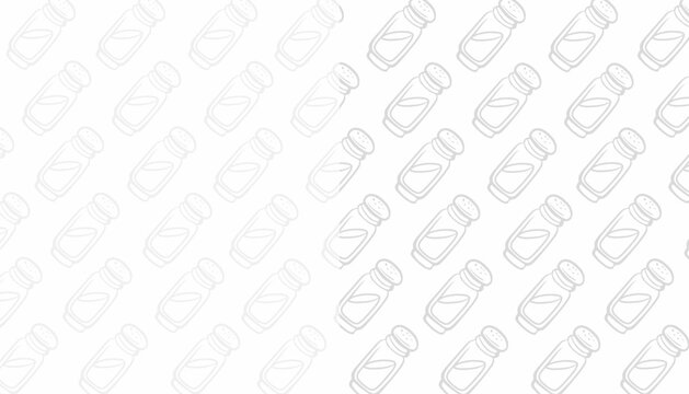 Salt Shaker Seamless Pattern. Kitchen Seasoning Background. Minimal Hand Drawn Vector Style.