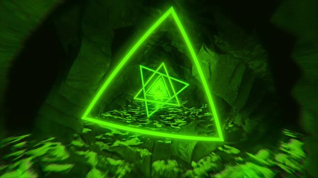 Green Infinite Drive Tunnel &ndash; Futuristic Abstract Techno VJ Loop
