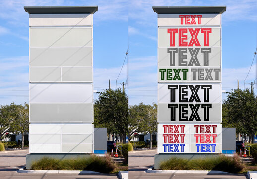 Mockup Template of Monument Sign in Florida