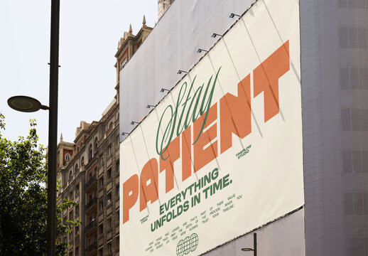 Bulletin Billboard in Madrid With light Shadows integrated. PSD template mockup.