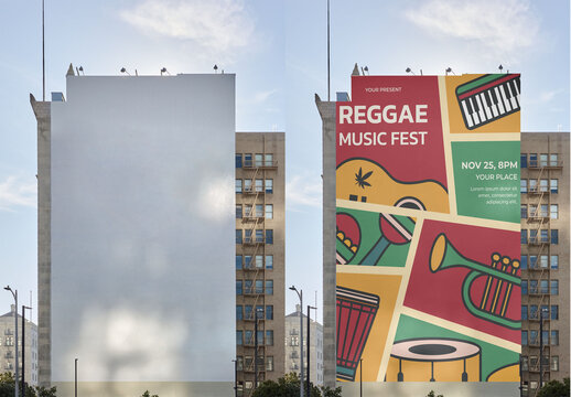 Mockup of L.A. Wallscape on Empty facade