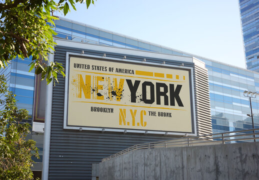 Mockup of a Blank Billboard in Los Angeles Area