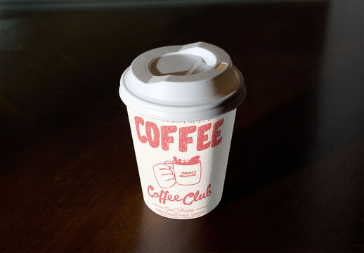 Mockup of Eco Take Away Cup With Lid