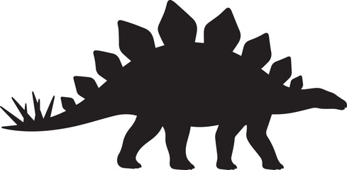 Stegosaurus dinosaur black silhouette. © nazar12