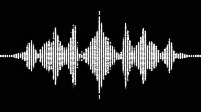Audio waveform displayed on black background visual sound representation