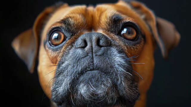 bulldog on a black background