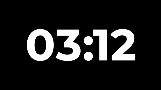 3 minute 30 seconds countdown timer, 3 minute 30 seconds modern digital countdown timer, dynamic countdown timer animation, engaging timer visuals for events, 4K