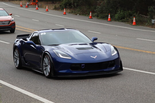 Corvette Chevy on the road 