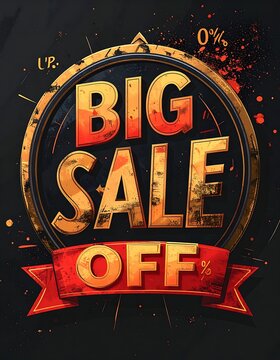 Big sale off discount banner sign.