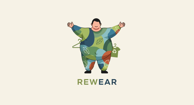 Sustainable fashion concept with rewear recycling theme