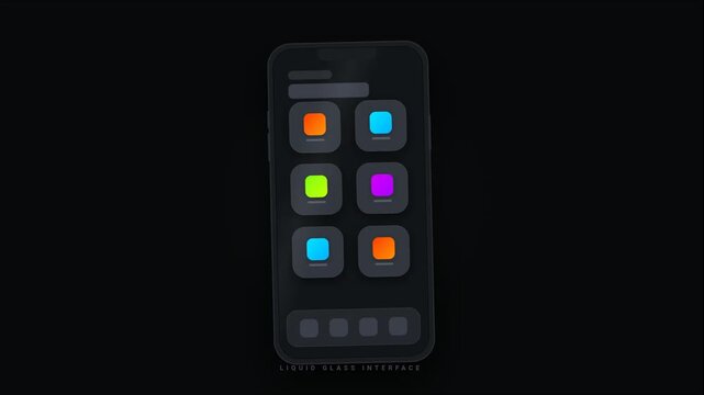 Liquid Glass Smartphone UI Animation