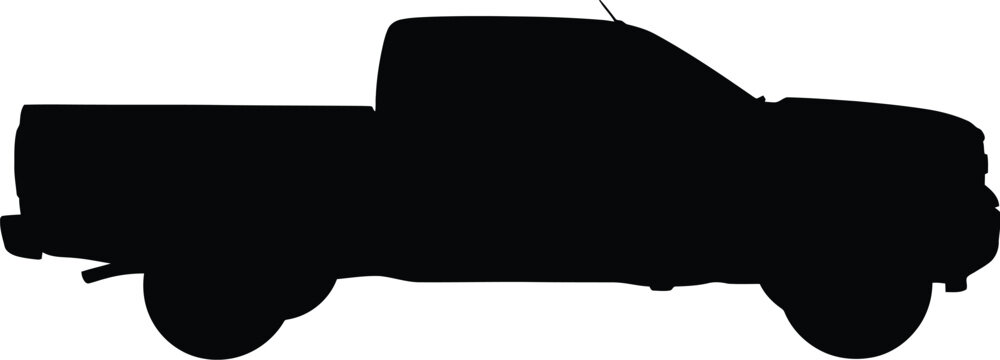 Silhouette of a pickup truck vehicle transportation