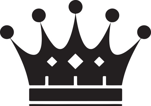 Crown icon, royal symbol, monarchy and power concept vector illustration.