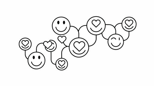 Smiling faces with heart eyes connected.
