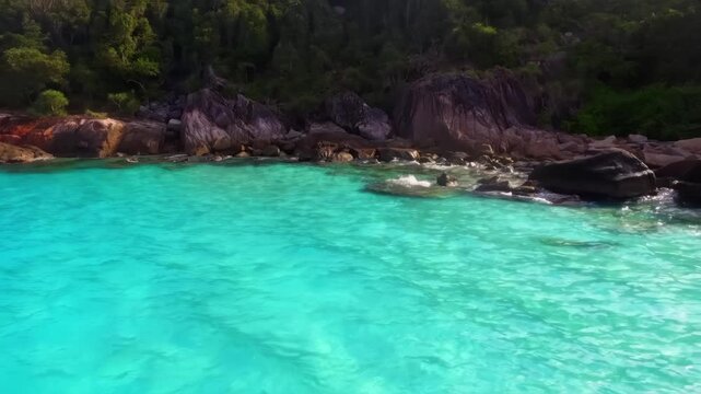 Clear turquoise-blue beach in Redang Island, Malaysia.