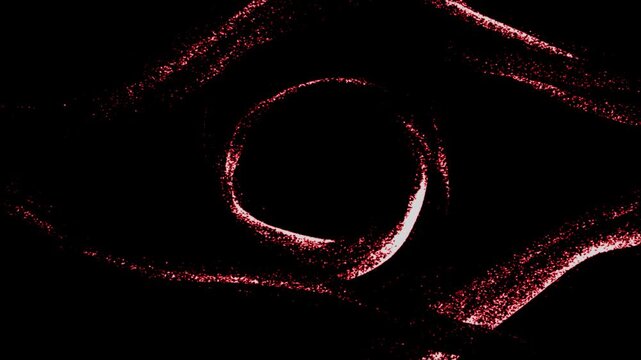 Red Glowing Particle Swirl Energy Loop Abstract Digital Motion Graphic Background 4K Presentation Visual Loop Content Seamless High Tech Futuristic Backdrop