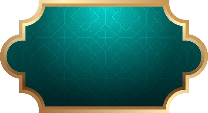 Islamic Geometric Frame Ornament Isolated Transparent Background. Decorative Arabic style border suitable for Ramadan, Eid, invitations, greeting cards, banners, and luxury Islamic designs