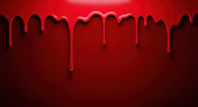 Sinister abstract background texture with vivid dripping crimson fluid, perfectly evoking fear and macabre horror for seasonal celebrations, seasonal, terror, celebration