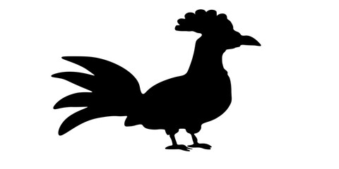 Stylized farm bird cockerel silhouette for logo or branding. © Vectoria