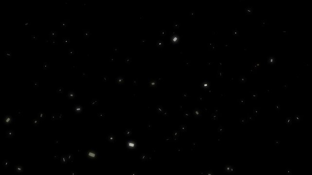 Soft shimmering golden light dust motes slowly rising against a deep black background loop