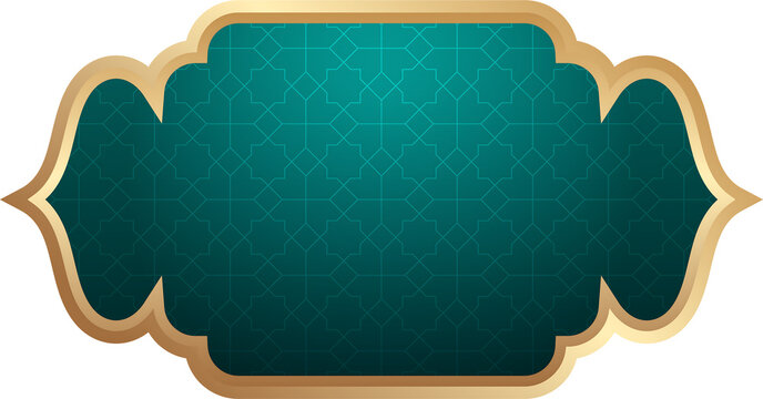 Islamic Geometric Frame Ornament Isolated Transparent Background. Decorative Arabic style border suitable for Ramadan, Eid, invitations, greeting cards, banners, and luxury Islamic designs