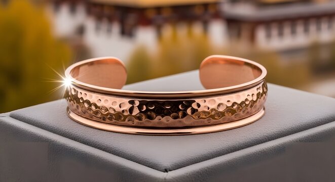 Hammered Copper Cuff Bracelet Elegant Jewelry Accessory