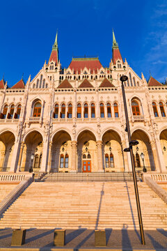 Parliament building in Budapest during sunset