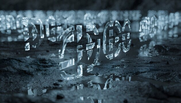 Encrypted code fragments on a dark surface