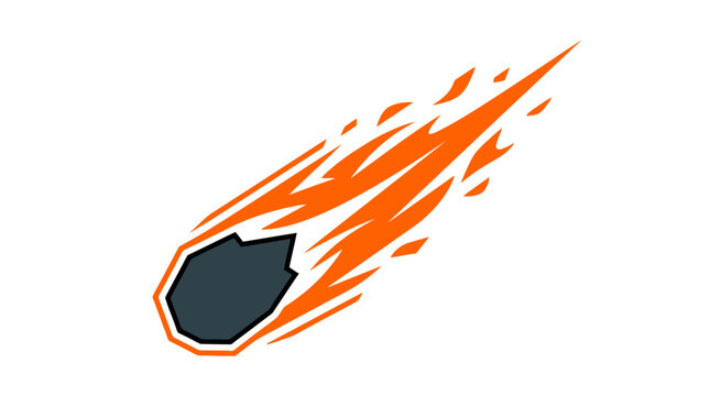 Meteor Fireball Rushing Across Night Sky.