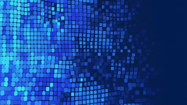 Abstract Digital Blue Mosaic Grid Background Animation