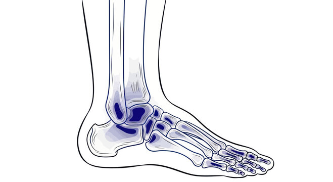 Human Foot Skeleton Anatomy Illustration - Lateral View