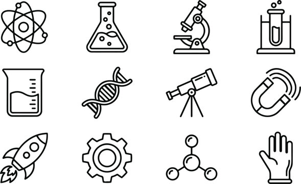 Set of science and technology icons