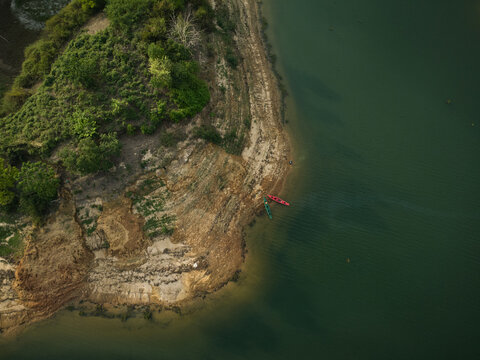 Aerial View of Kaptai Lake and Iland