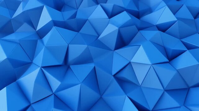 Abstract Blue Low Poly Geometric Motion Background