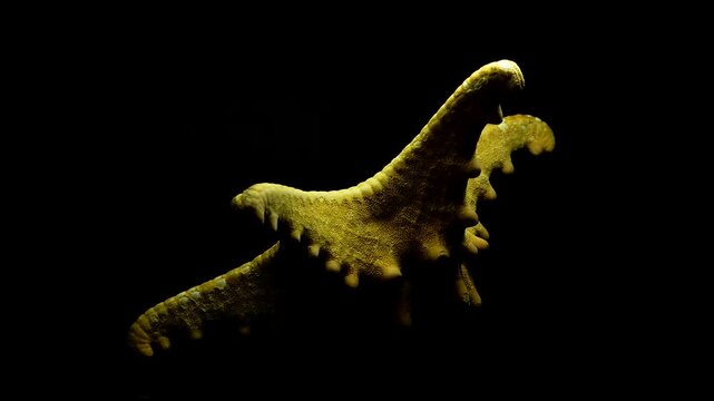 Starfish Sea Star 360 Rotation Close Up on Black Background 4K Video
