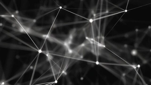 Abstract Digital Network Connection Background with Glowing Points and Lines