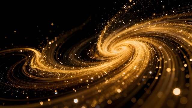 Golden swirling light pattern