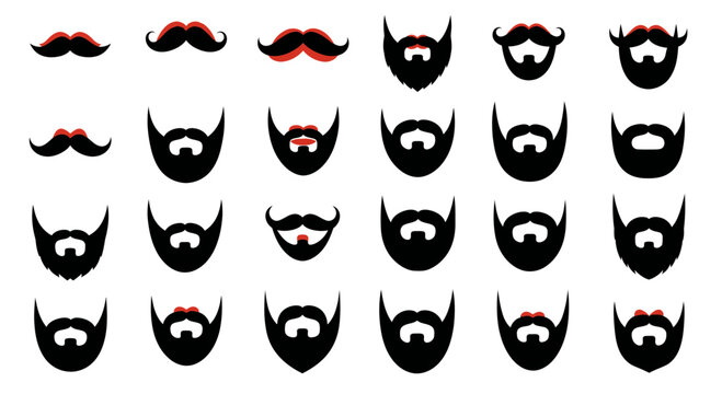 Beard and Mustache Styles Collection - Diverse Facial Hair Designs