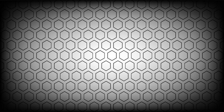 Honeycomb mosaic hexagons background. Black honeycomb on a white background. Plain hexagon grid with bold cells. Hexagon cells. EPS vector illustration