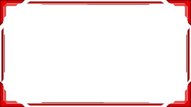 Geometric Border Frame Background Red for video editing Animated Loop