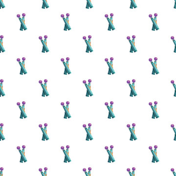 Juggling clubs creating a crossing pattern on a white background