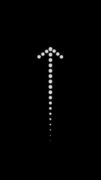 Animated Dotted Straight Arrow Path Pointing Up, Vertical Direction Motion Trail Loop