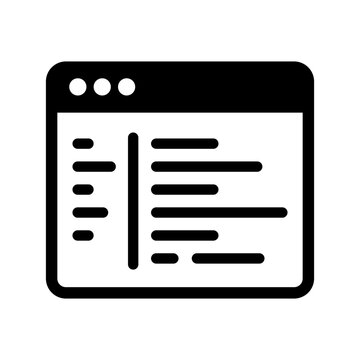 Code Editor Icon Vector Programming Interface Symbol for Software Development, Web Coding, Developer Tools and Technology Applications