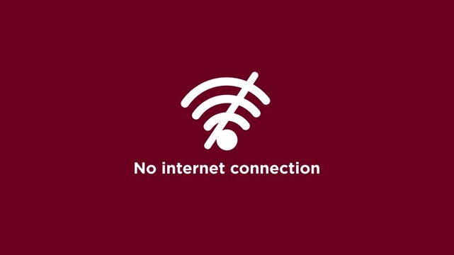 NO wi-fi signal and no internet connected router wifi network on green background.Abstract internet,router no wifi signal, no internet connection icon animation.