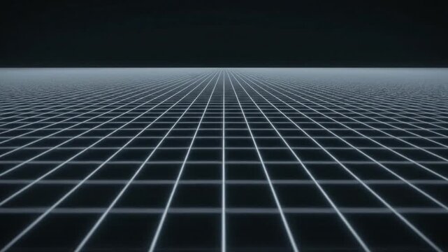 Abstract futuristic grid lines on dark background digital technology concept
